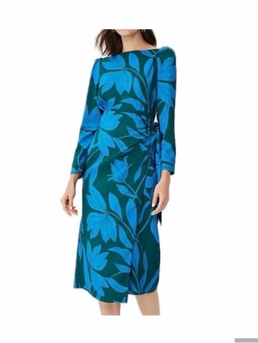 Ann Taylor Long-Sleeve Wrap Midi Dress nwt
